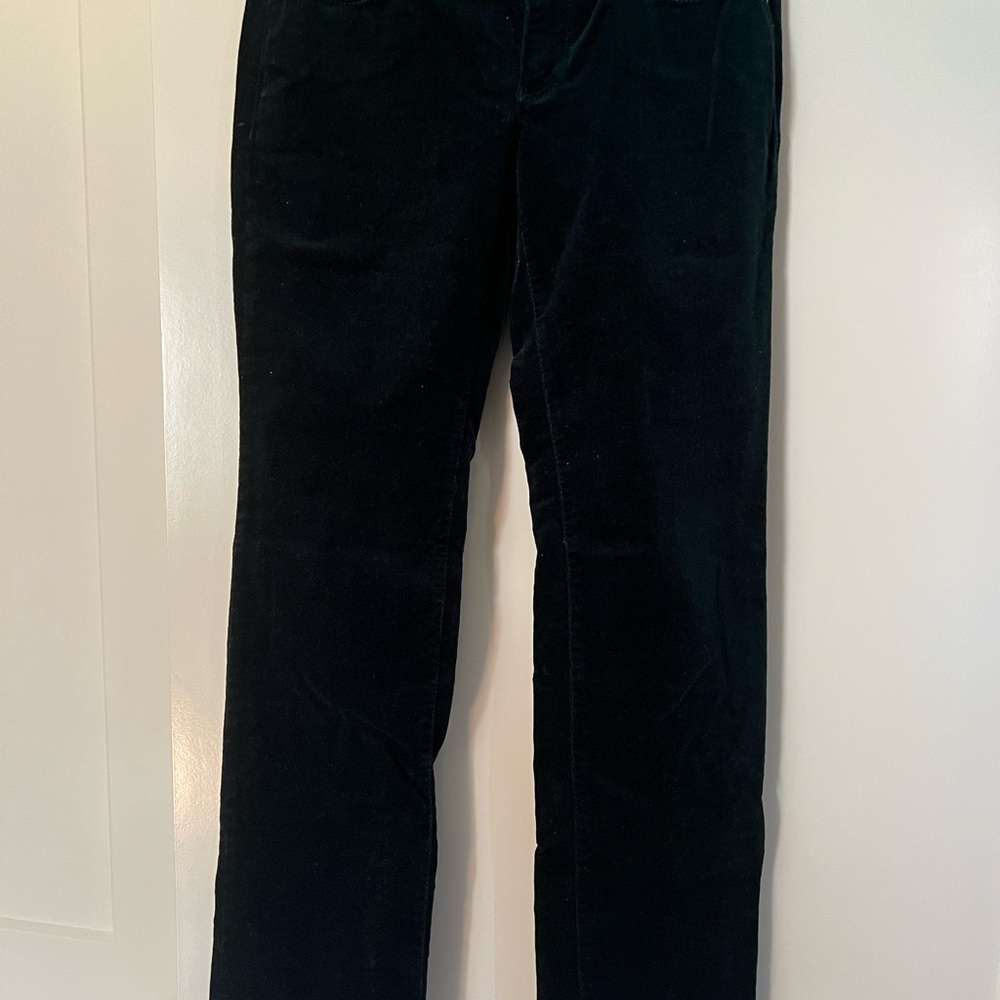 Ann Taylor LOFT Black Emerald Velvet Pants